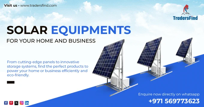 Discover a world of sustainable solutions with our latest addition: Solar Equipment.

From cutting-edge panels to innovative storage systems, find the perfect products to power your home or business efficiently and eco-friendly. Explore our curated list of top-rated companies in UAE and embrace the future of renewable energy.