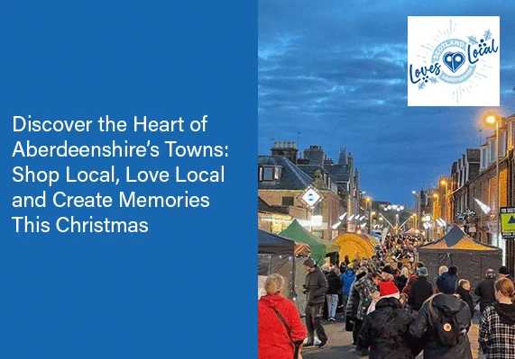 Sample ad from Christmas town centres campaign showing an image of Turriff Christmas Lights Switch on event