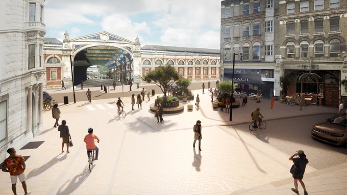A photo render of the improvements on St John Street