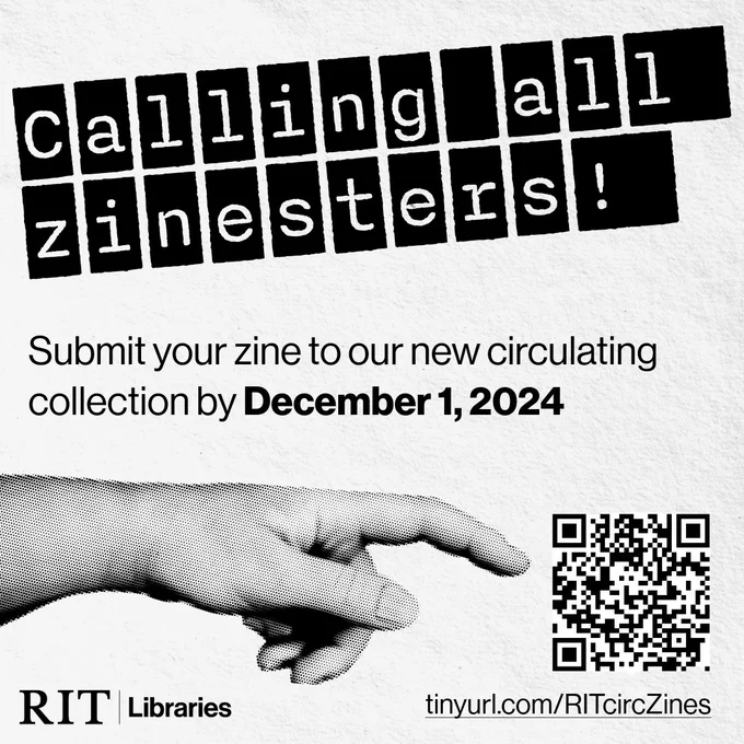 Calling all zinesters!

Submit your zine to our new circulating collection by December 1, 2024
