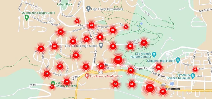 map of impacted power outage