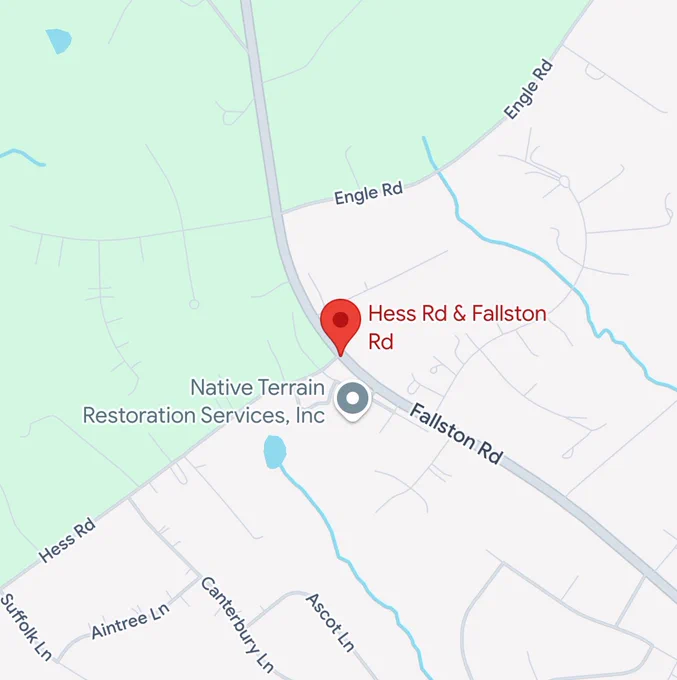 Map with pinpoint at Heas Rd & Fallston Rd