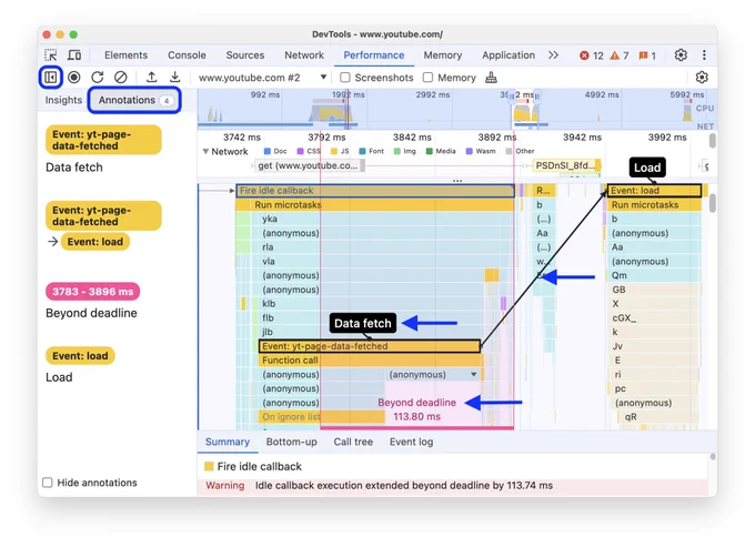 Chrome DevTools now lets you annotate and share performance findings!

