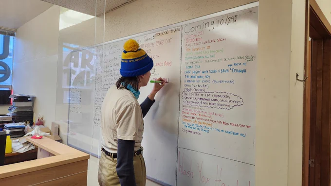 CNL adds to their "From Beyond The Grave" list on the whiteboard 