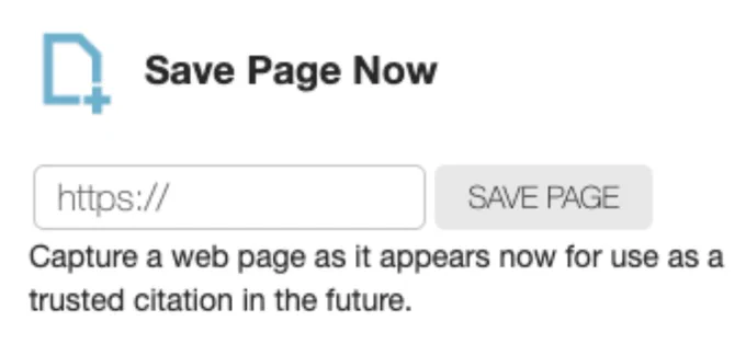 Save Page Now