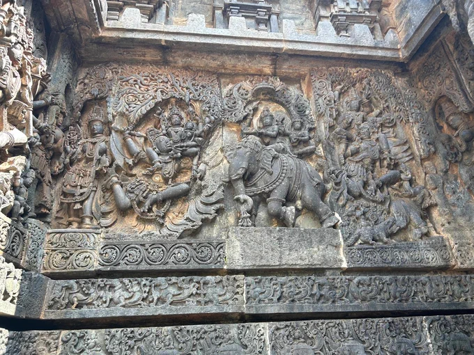 Lord Krishna vs Indra Dev battle for Parijat flower at Belur temple, Karnataka 
