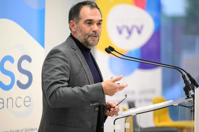 Stéphane Junique, président du groupe Vyv, qui accueille l’événement.