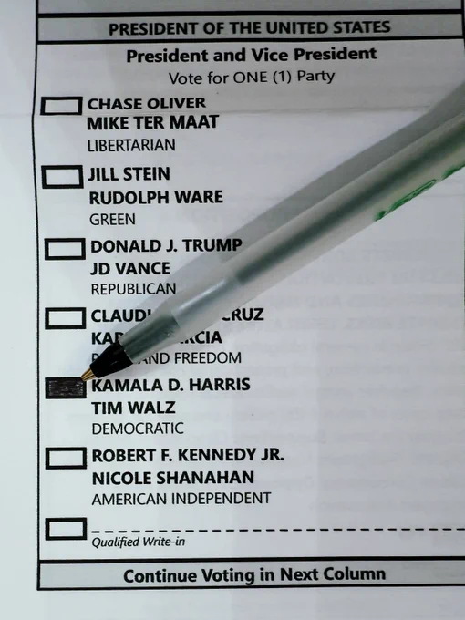 I voted for Harris & Walz. https://go.kamalaharris.com