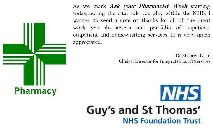 Ask your pharmacist week message
