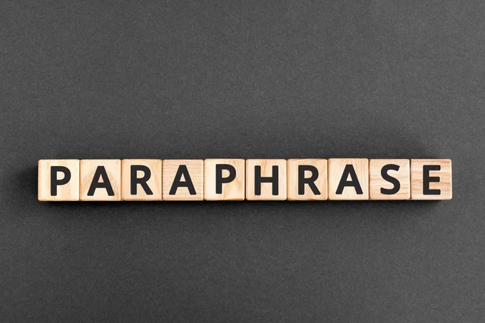 Image of Scrabble tiles spelling out the word "Paraphrase".