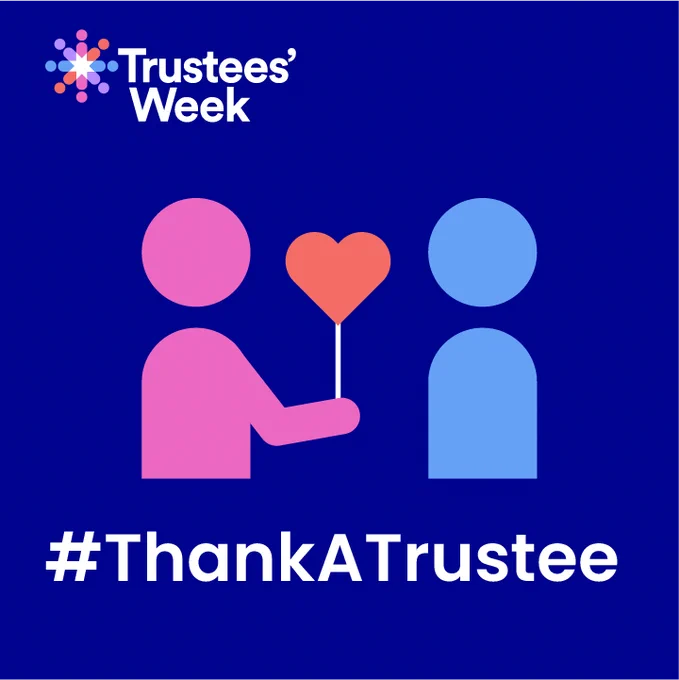 Person gifting a heart balloon to another. #ThankATrustee