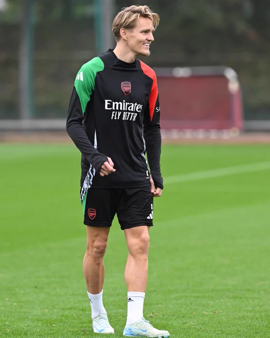 Martin Odegaard in training today.