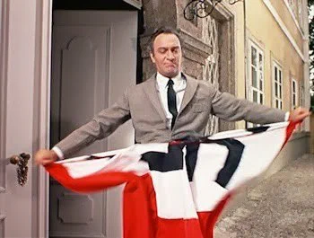 captain von trapp rips the nazi flag