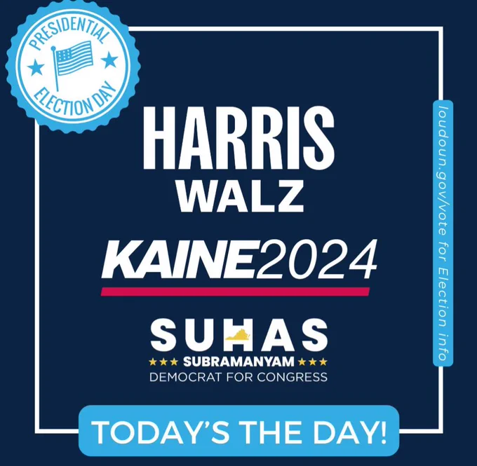 Harris walz kaine and suhas for Virginia!