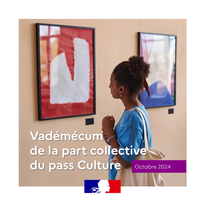 Illustration : visuel de couverture du Vademecum de la part collective du pas Culture (actualisé en octobre 2024)