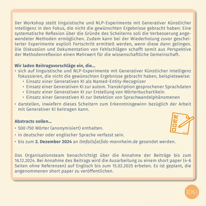 Weitere Einzelheiten zu den eingeladenen Beiträgen, die ebenfalls unter der im Post verlinkten Seite zu lesen sind.