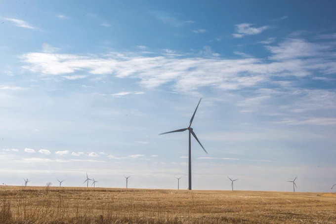 Wind farm in Kansas.