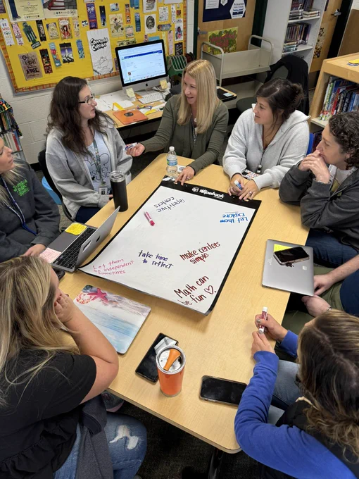 Teachers working on wipebooks