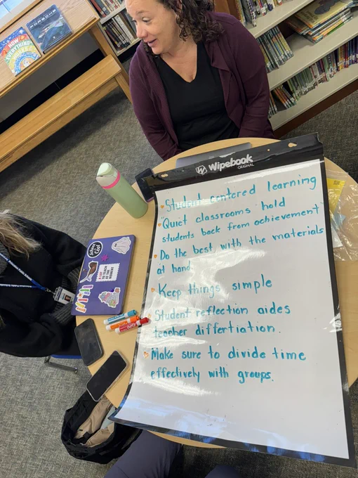 Teachers working on wipebooks
