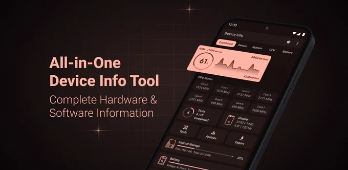 Check device system hardware and software information, testing tools & benchmark