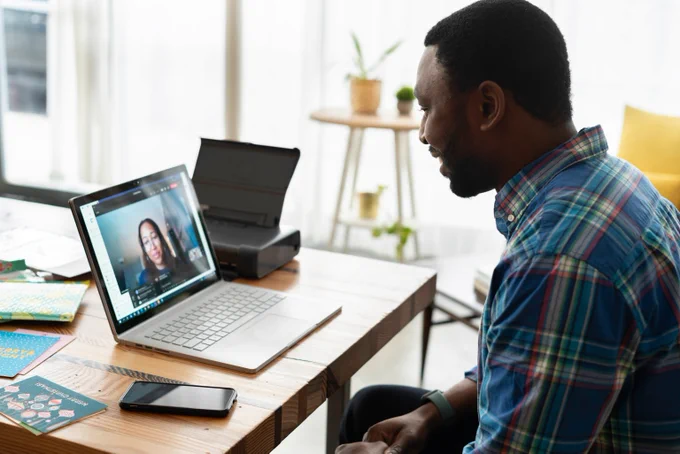 Person on a video call.