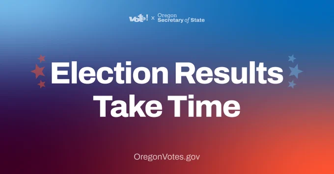 Election results take time. OregonVotes.gov