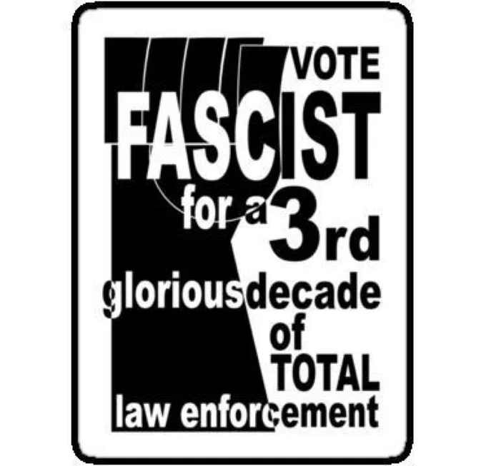 Poster of vote fascist from the tv series red dwarf