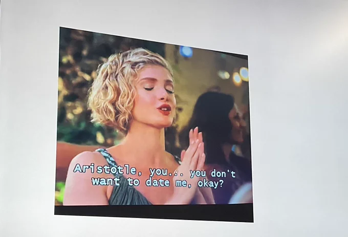 Scene from movie with subtitles