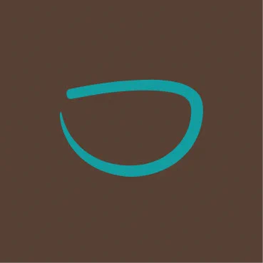 A teal brushstroke against a brown background indicating a bowl.

