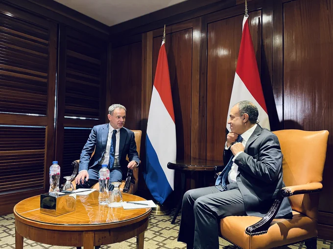 Dutch Foreign Minister Caspar Veldkamp with his Egyptian counterpart Badr Abdelatty
© Ruth Vandewalle