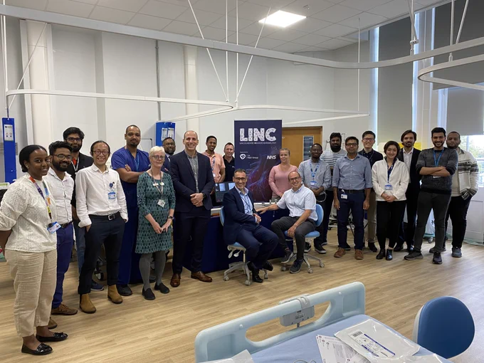 Group photo of the doctors in higher training wanting to become cardiologists with the faculty team.
