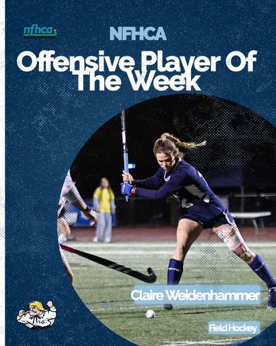 Claire Weidenhammer NFHCA Player of the Week graphic