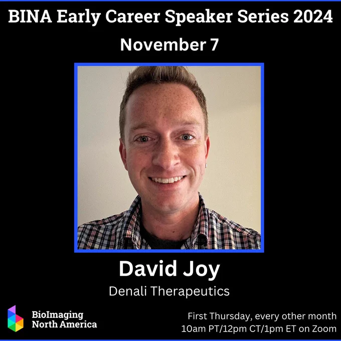 Flyer for David Joy's Nov 7th presentation for the BINA Careers Speaker Series.