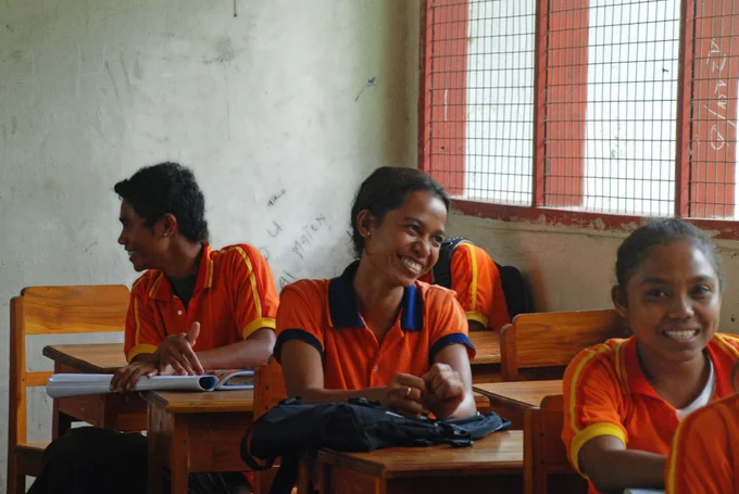 Photo of students in a classroom in Timor Leste. Copyright: World Bank
