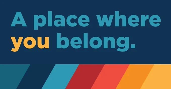 Test reads, "A place where you belong."