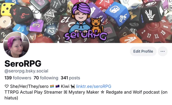 You can also find seroRPG on Bluesky, specifically: @serorpg.bsky.social