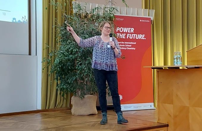 Emma Kendrick giving a talk