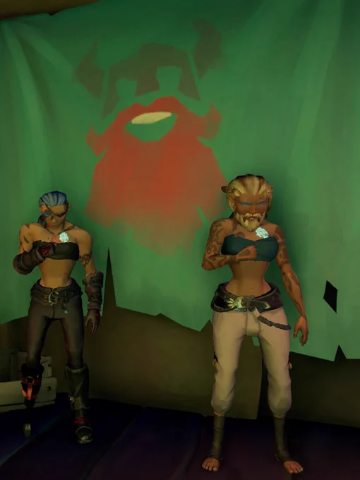 SilverMoon after receiving her glitterbeard, standing next to me, we both pay respects to JW