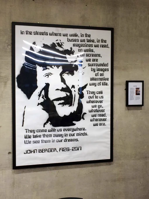 Poster with John Berger image and quote