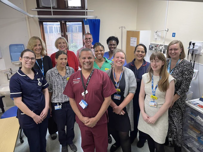 Infusion centre team smiling to camera