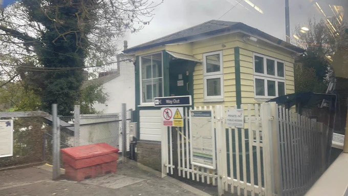 East Farleigh signal box repainted in a cream and green colours.