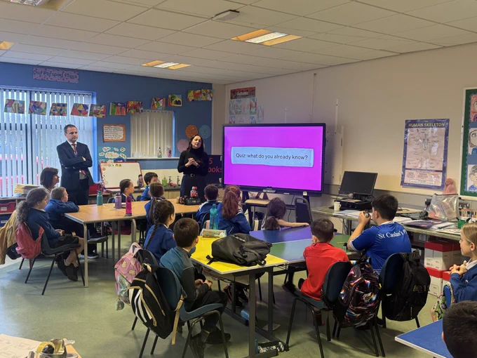 P5 pupils take part in q&a with Steph and Andrew on asthma