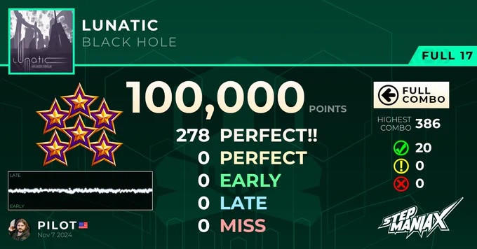 StepManiaX - Lunatic (Full 17) - 100,000