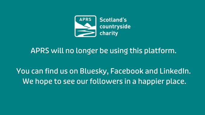 APRS Logo and text that reads:

APRS will no longer be using this platform. 

You can find us on Bluesky, Facebook and LinkedIn. 
We hope to see our followers in a happier place.
