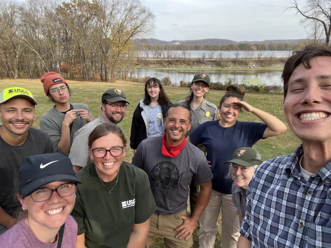 Group selfie at Effigy Mounds National Monument.
