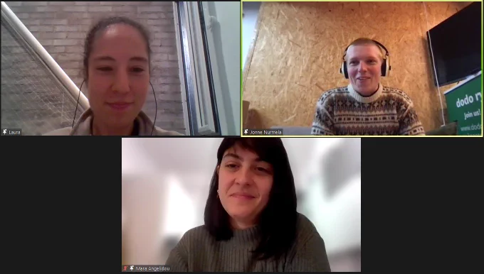 three people on a zoom call