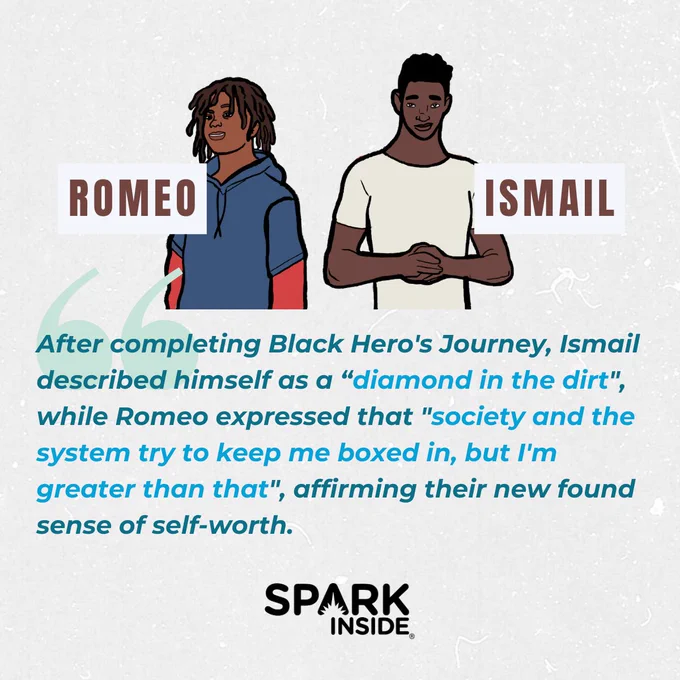"After completing Black Hero's Journey, Ismail described himself as a “diamond in the dirt", while Romeo expressed that "society and the system try to keep me boxed in, but I'm greater than that", affirming their new found sense of self-worth."