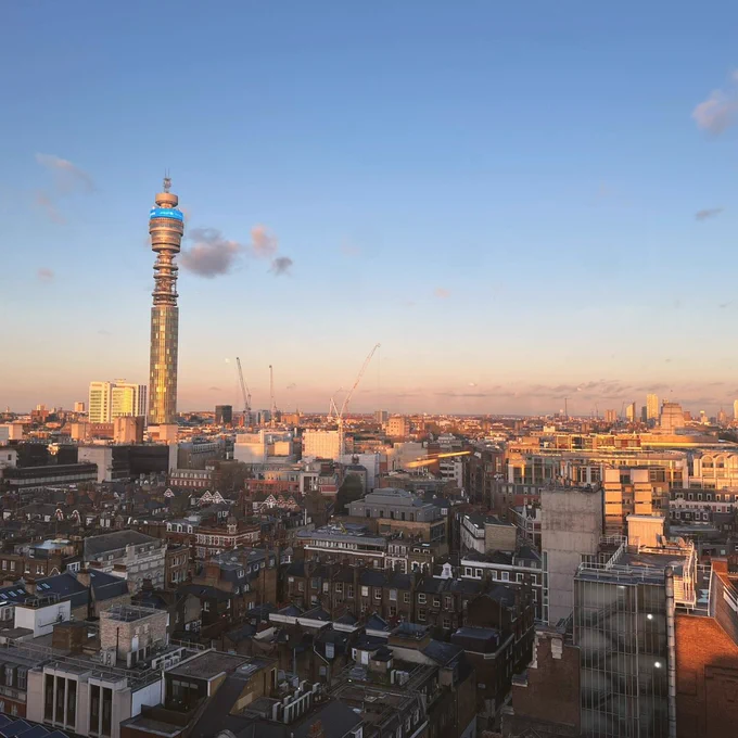Photo of the view across London from the Treehouse Hotel.