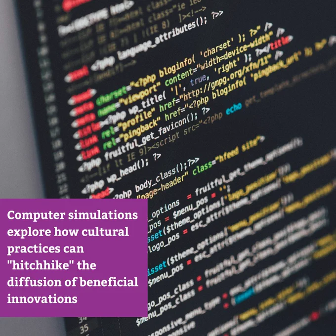 Computer simulations explore how cultural practices can "hitchhike" the diffusion of beneficial innovations