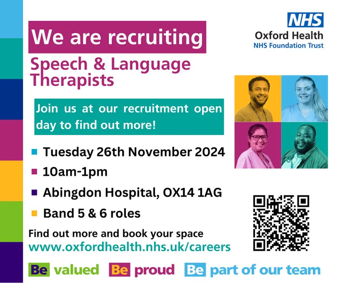 4 brightly coloured photographs of Oxford Health staff to accompany event information